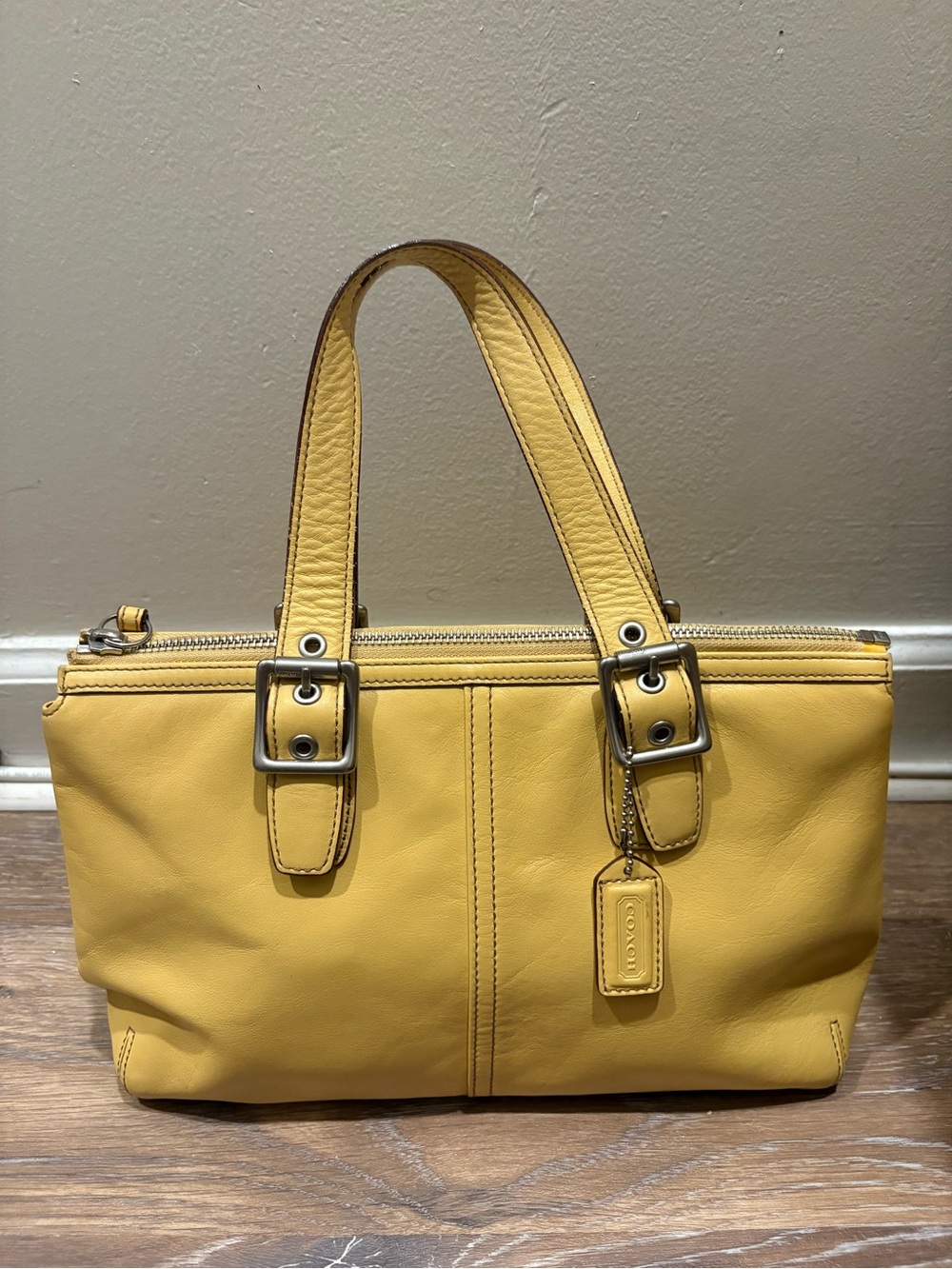 Vintage COACH Hamptons Caryall Leather Shoulder Bag #H33-9545